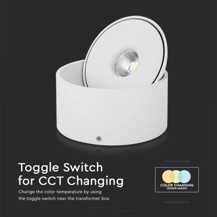 Lubinis šviestuvas V-tac 28W LED paviršinis šviestuvas, baltas, 3000-6400K
