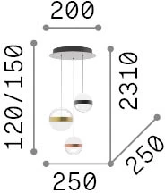 29W LED pakabinamas šviestuvas GALAXY, baltas, 3000K, 342993