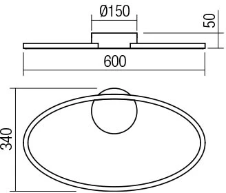 Lubinis šviestuvas 29W LED paviršinis šviestuvas LEO, juodas, 3000/4000K, dimeriuojamas, 01-3334
