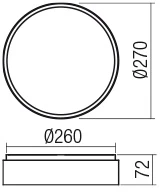 Lubinis šviestuvas 29W LED paviršinis šviestuvas YOMO, juodas, 3000K, dimeriuojamas, 01-2566