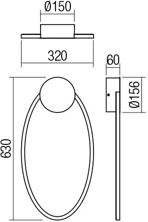 29W LED sieninis šviestuvas LEO, bronzos sp., 3000/4000K, dimeriuojamas, 01-3296