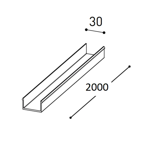 2m difuzorius BRIGHT LINE šviestuvui