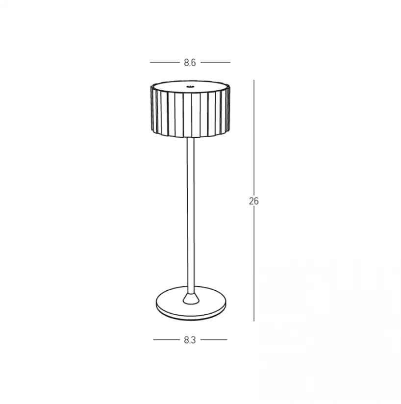 2W LED įkraunamas stalo šviestuvas, žalias, 2700/4000/6500K, dimeriuojamas, IP44, E490