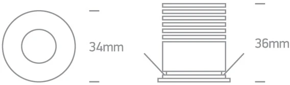 2W LED įleidžiamas šviestuvas, baltas, 3000K, 10101LA/W/W
