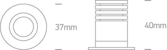2W LED įleidžiamas šviestuvas, juodas, 3000K, 10102H/B/W