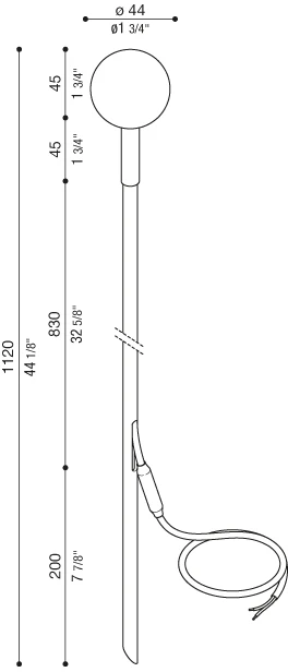 2W LED įsmeigiamas/pastatomas šviestuvas LINFA O 120, juodas, 3000K