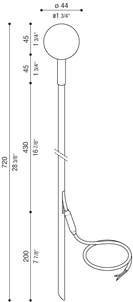 2W LED įsmeigiamas/pastatomas šviestuvas LINFA O 80, juodas, 3000K