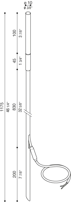 2W LED įsmeigiamas/pastatomas šviestuvas LINFA 210, juodas, 3000K