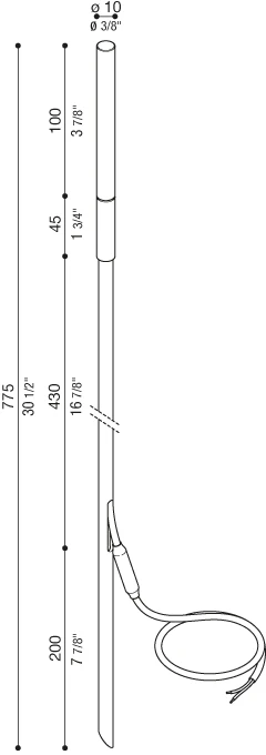 2W LED įsmeigiamas/pastatomas šviestuvas LINFA 80, juodas, 3000K