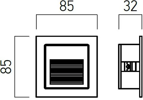 Sieninis šviestuvas 2W LED sieninis įleidžiamas šviestuvas XGHOST, matinės juodos sp., 3000K, IP65