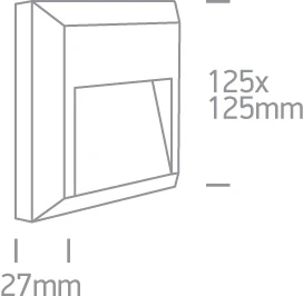 2W LED sieninis šviestuvas, baltas, 2700/3300/4000K, IP65, 67388B/W/V