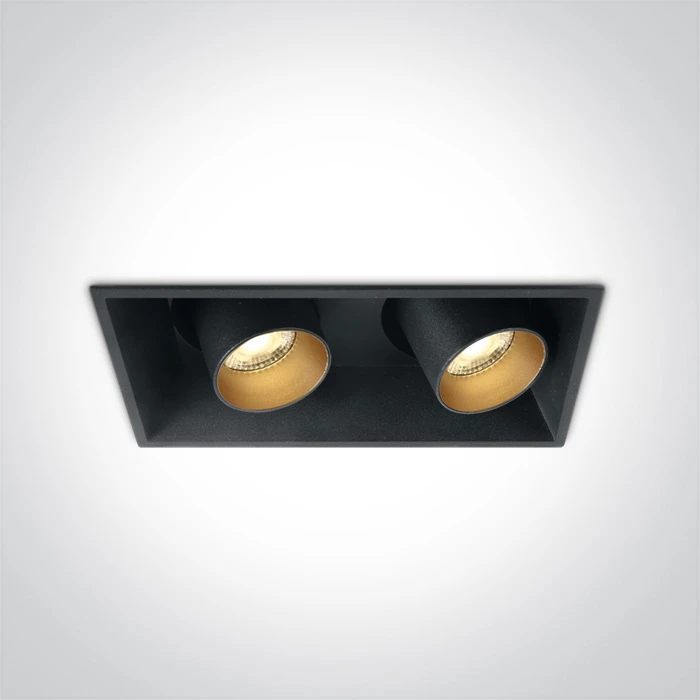 2x11W LED įleidžiamas pakreipiamas šviestuvas, juodas, 3000K, 51211C/B/W