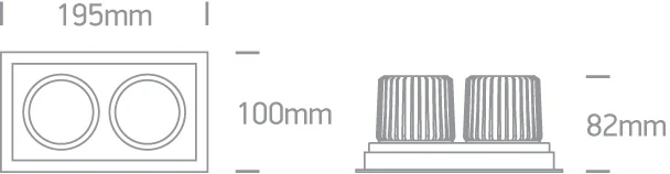 2x12W LED įleidžiamas pakreipiamas šviestuvas, baltas, 3000K, 51212E/W/W