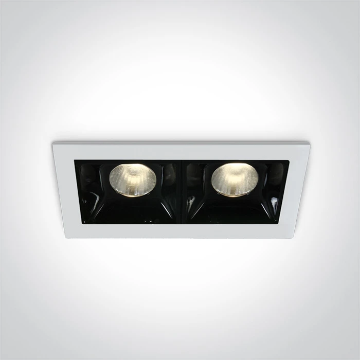 2x2W LED įleidžiamas šviestuvas, baltas, 3000K, 50202B/W/W