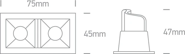2x2W LED įleidžiamas šviestuvas, baltas, 3000K, 50202B/W/W