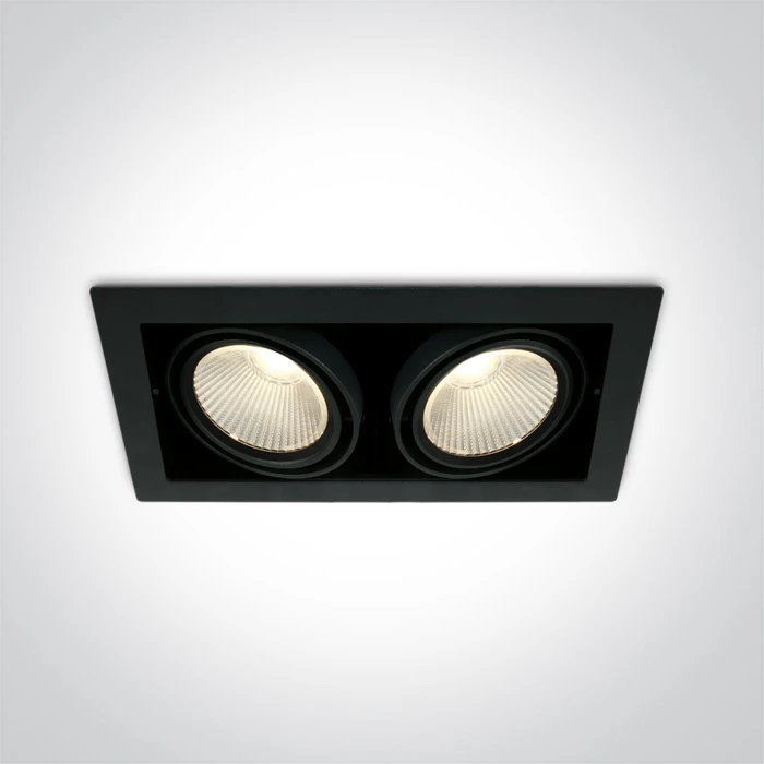 2x30W LED įleidžiamas pakreipiamas šviestuvas, juodas, 3000K, 51230/B/W