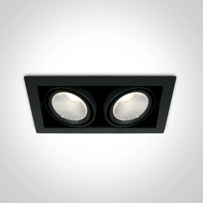 2x30W LED įleidžiamas pakreipiamas šviestuvas, juodas, 4000K, 51230/B/C