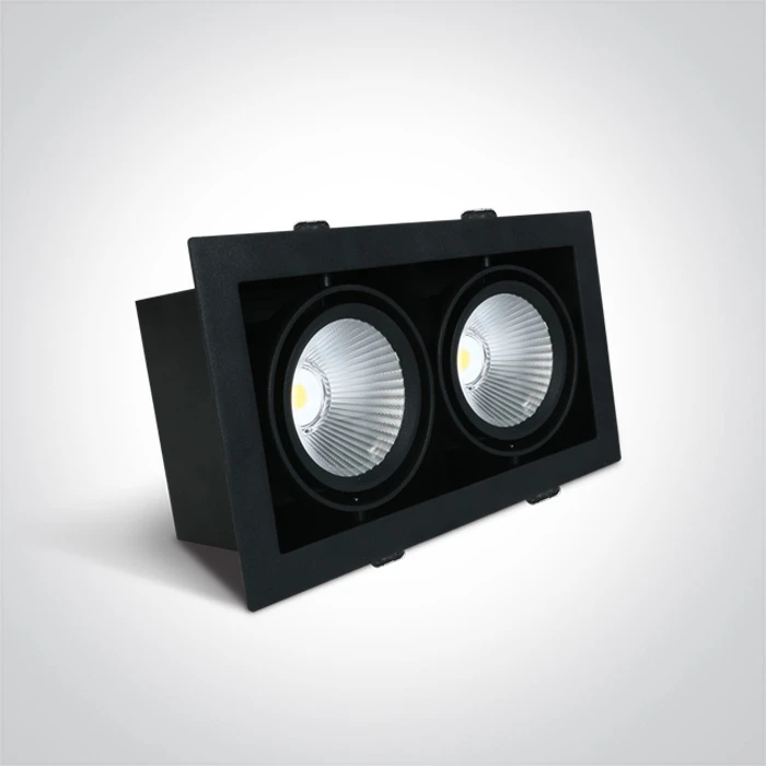 2x30W LED įleidžiamas pakreipiamas šviestuvas, juodas, 4000K, 51230/B/C