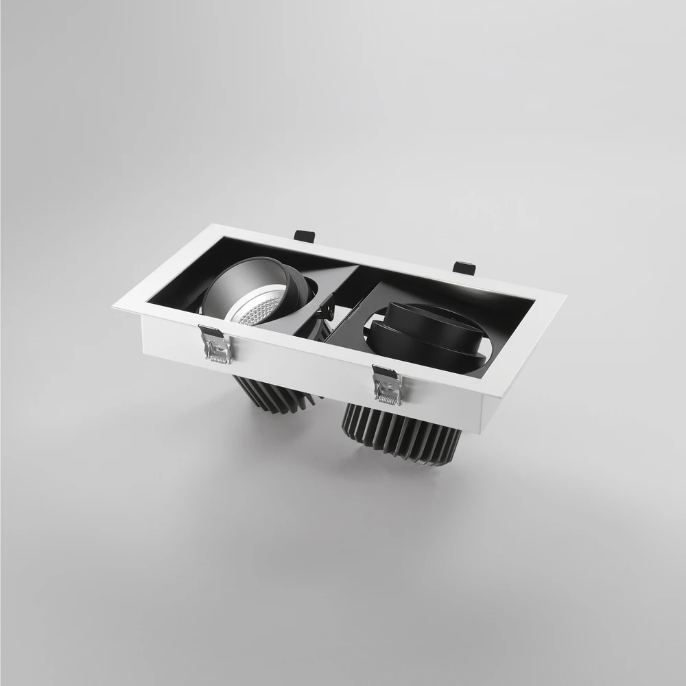 2x30W LED įleidžiamas šviestuvas APOLLO, juodas, 3000K