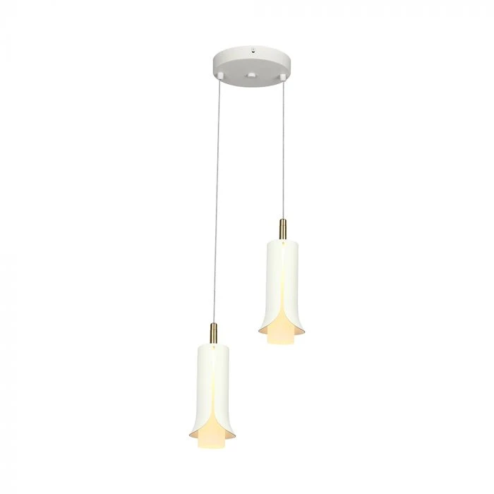 2x5W LED pakabinamas šviestuvas, baltos/aukso sp., 3000K