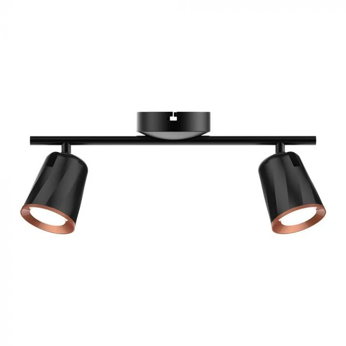 Lubinis šviestuvas V-tac 2x5W LED paviršinis šviestuvas, juodas, 3000K