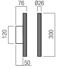 2x5W LED sieninis šviestuvas NIKOS, juodas, 3000K, šviečia į viršų ir į apačią, 01-3849