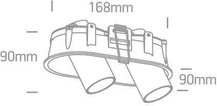 2x6,5W LED įleidžiamas pakreipiamas šviestuvas, baltas, 3000K, 11207C/W/W