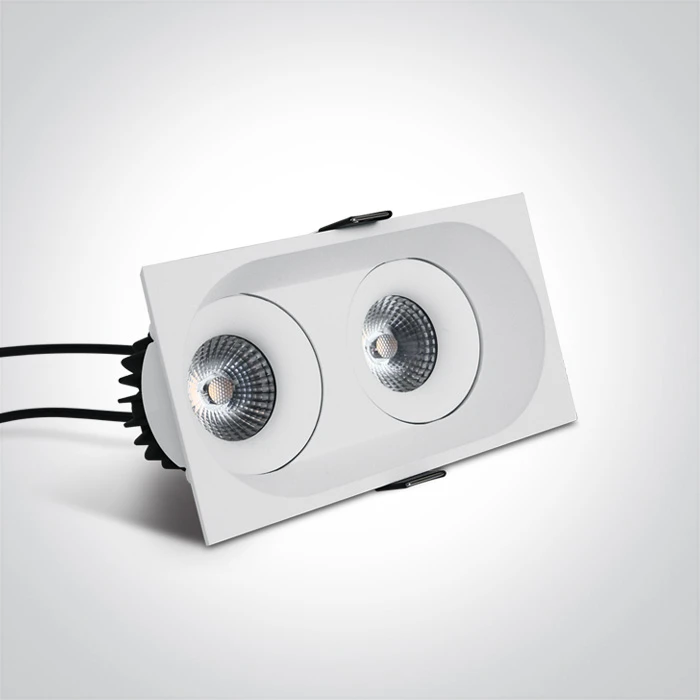 2x6,5W LED įleidžiamas pakreipiamas vidaus/lauko šviestuvas, baltas, 3000/3500/4000K, IP54, 11207WD/W/V