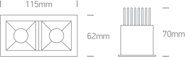 2x6,5W LED įleidžiamas šviestuvas, baltas, 3000K, 50207B/W/W