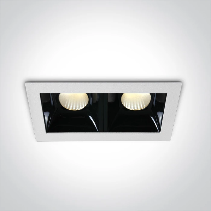 2x6,5W LED įleidžiamas šviestuvas, baltas, 3000K, 50207B/W/W