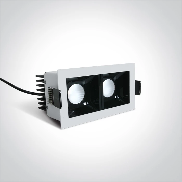 2x6,5W LED įleidžiamas šviestuvas, baltas, 3000K, 50207B/W/W