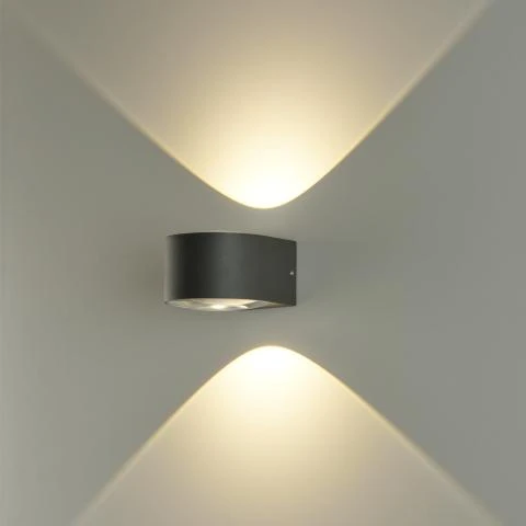 2x6W LED sieninis šviestuvas ANIA, antracito sp., 3000K, IP65, A2060100GR
