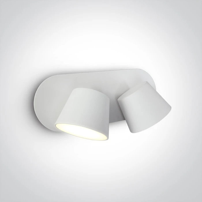 Sieninis šviestuvas 2x6W LED skaitymo lempa, balta, 3000K, 65740A/W/W