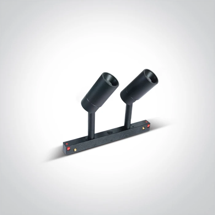 2x6W LED šviestuvas į magnetines sistemas MINI/MIDI/MAXI/P&P, juodas, 3000/3500/4000K, 48V, 38°, 42108A/B/V