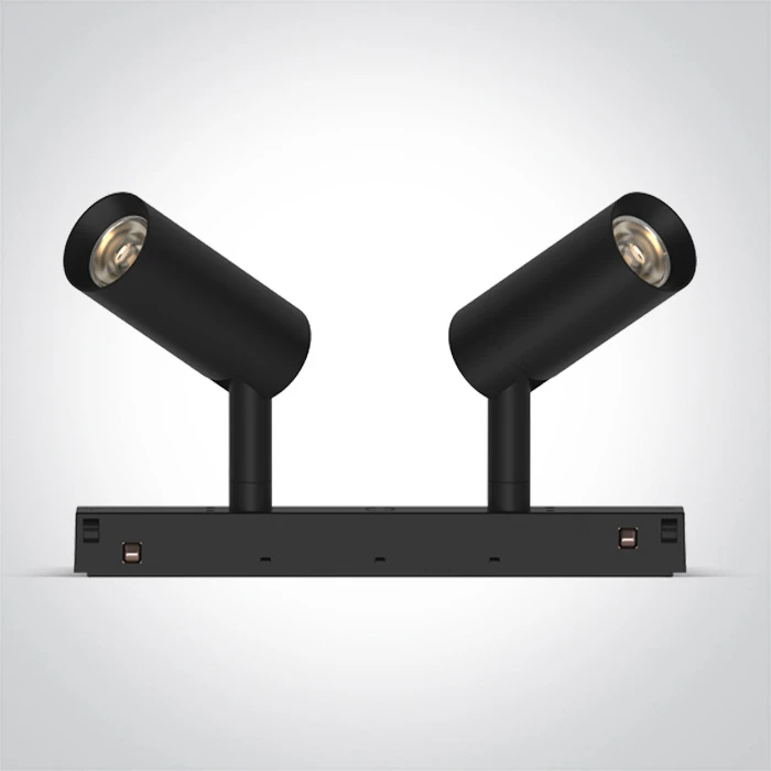 2x6W LED šviestuvas į magnetines sistemas MINI/MIDI/MAXI/P&P, juodas, 3000/3500/4000K, 48V, 38°, 42108A/B/V