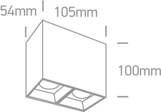 Lubinis šviestuvas 2x7W LED paviršinis šviestuvas, baltas, 3000K, 12207B/W/W