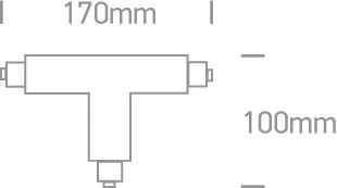 3 fazių bėgelio T formos kairysis sujungimas, juodas, 41016A/B/L