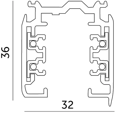 3 fazių bėgelis, baltas, 1m