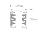 3 fazių paviršinis bėgelis, baltas, 1m, 40001A/W