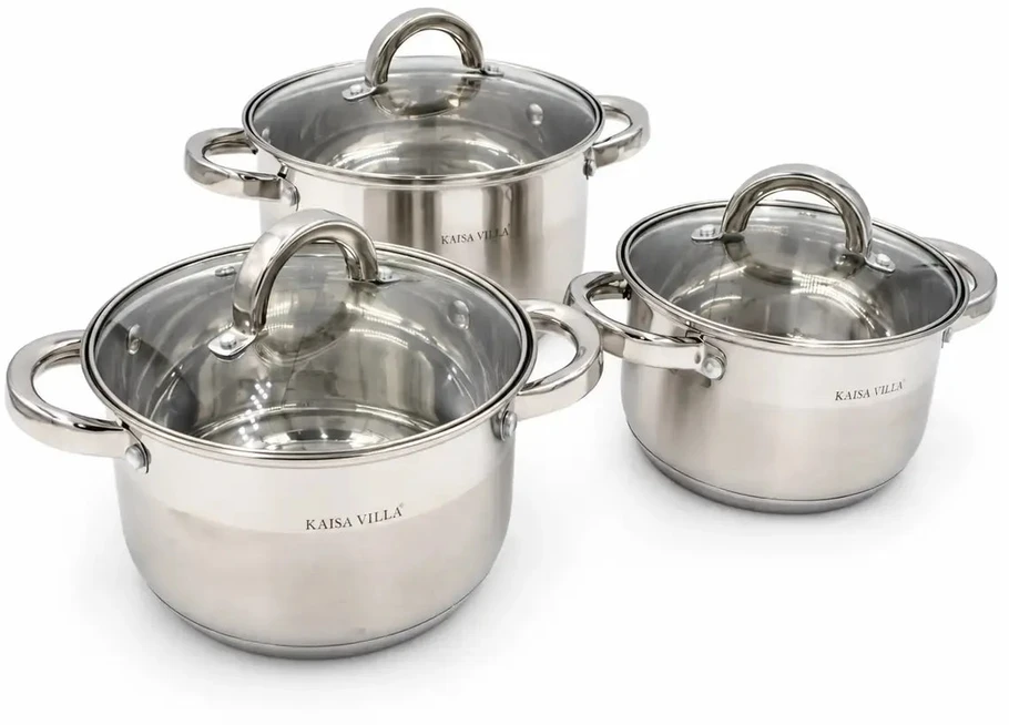 3 puodų rinkinys su dangčiais TR2295