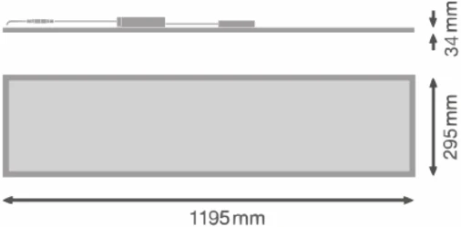 30/26/21W LED panelė PL CMFT, balta, 3000K, 1195x295mm, IP50, UGR19
