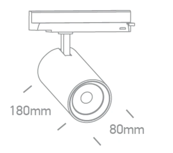 30/35/40W LED akcentinis šviestuvas į 3 fazių bėgelius, juodas, 3000/3500/4000K, 65606DT/B/V