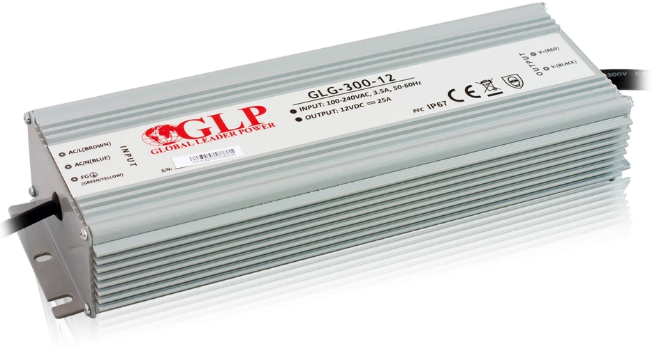 300W LED Maitinimo šaltinis GLG 12V IP67