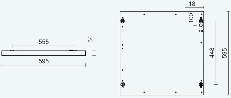 30,3W LED panelė NAOS SQUARE MPR, 60x60cm, balta, 4000K