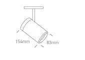 30W akcentinis šviestuvas į magnetines sistemas, juodas, 3000K, reguliuojamas, 42114C/B/W