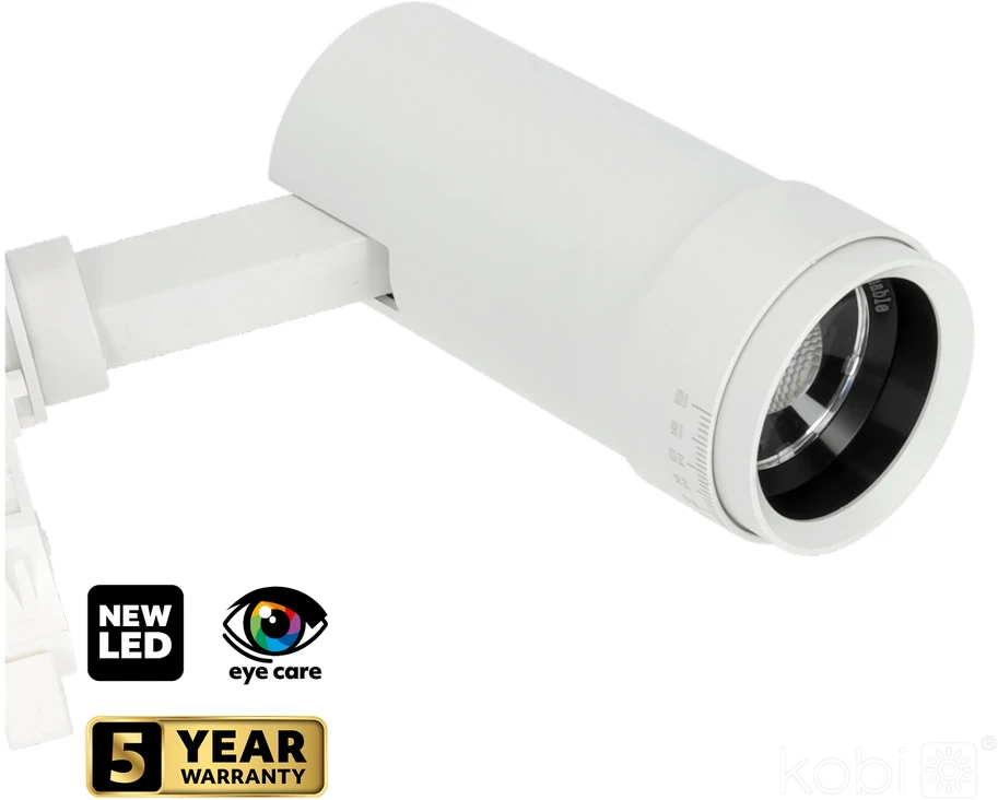 30W LED akcentinis šviestuvas į 3 fazių bėgelius NEXTRACK VISION, baltas, 3000/4000/5000K, 30-60°