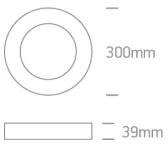 Lubinis šviestuvas 30W LED apvalus plafonas, baltas, 2700/3000/4000K, 62130F/W/V