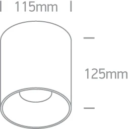 Lubinis šviestuvas 30W LED cilindro formos šviestuvas, juodas, 3000K, 12130Z/B/W