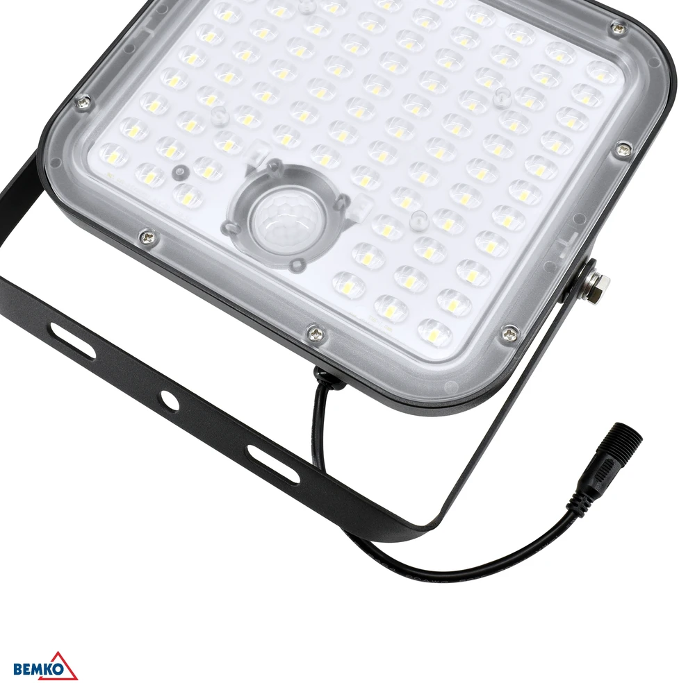 30W LED įkraunamas prožektorius su saulės baterija ir judesio davikliu, juodas, 4000K, IP65