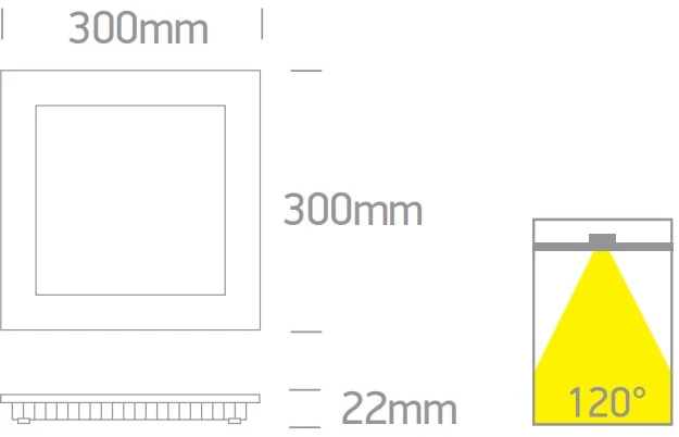 30W LED įleidžiama panelė, balta, 3000/4000/5700K, 50130FA/W/V